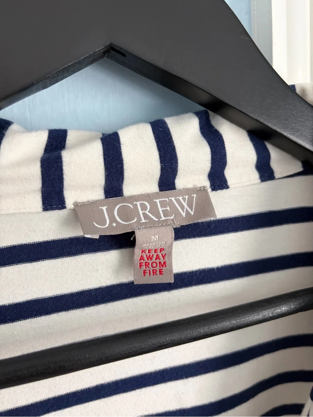 J Crew Blue White Striped Matching Pajama Set M